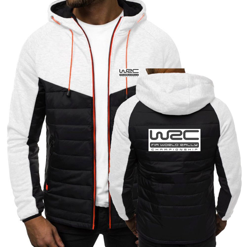 World Rally Championship WRC Men's New Autumn and Winter Patchwork Designe Printing Seven-color Cotton-padded Jacket Hooded Coat