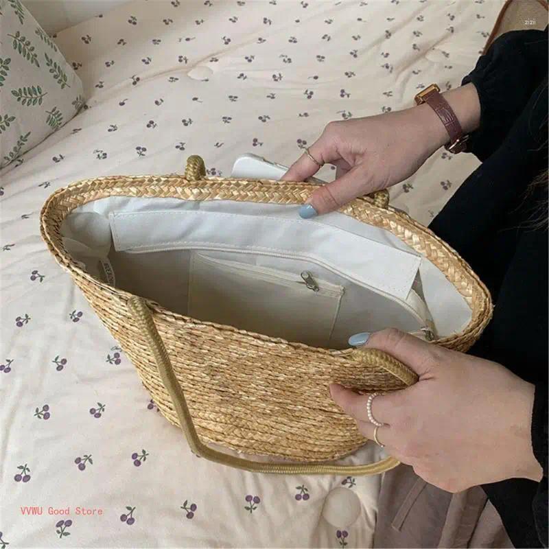 Duffel Bags Fashionable And Practical Straw Bag Large Capacity Shoulder For Beach Trips 1aaf 4