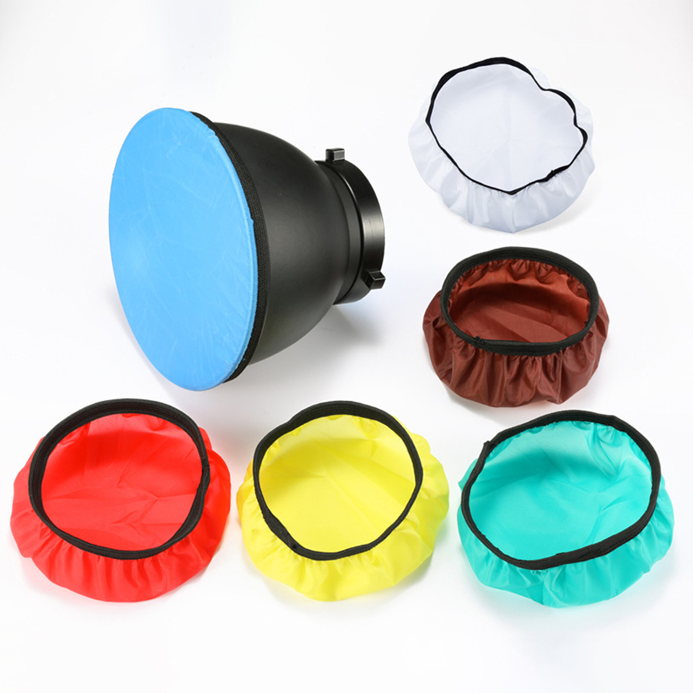6pcs Camera Lighting Reflector 18cm Diffuser Lamp Cover Camera Lighting Diffuser for Studio Photography Lighting and Outdoor
