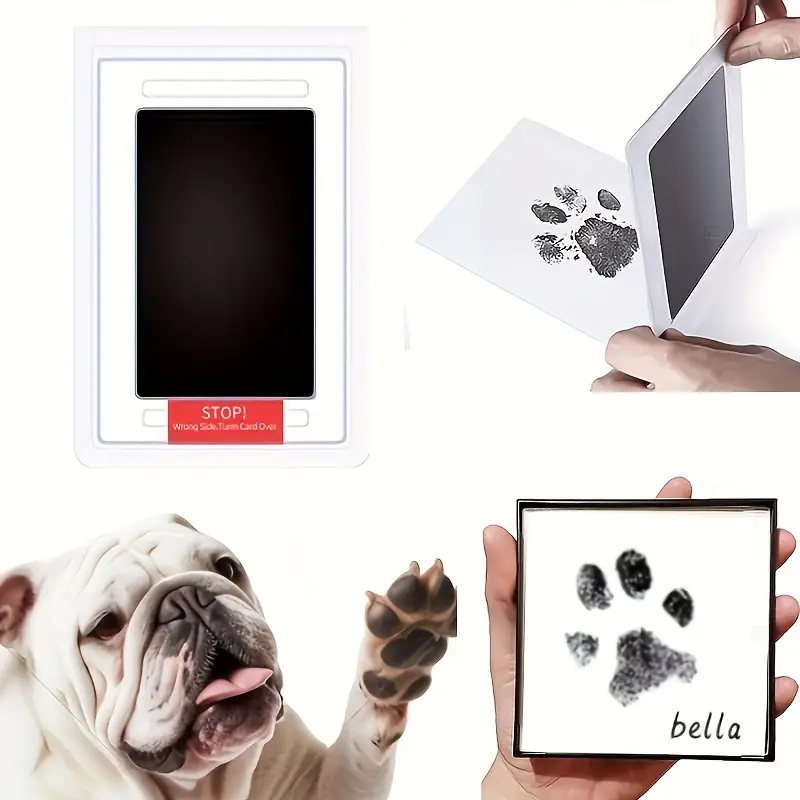2025 new Paw Print Ink Keepsake - Clean Touch Pawprint Pad Dogs & Cats, Memorial Footprint Kit, Pet Grave Markers for Cats