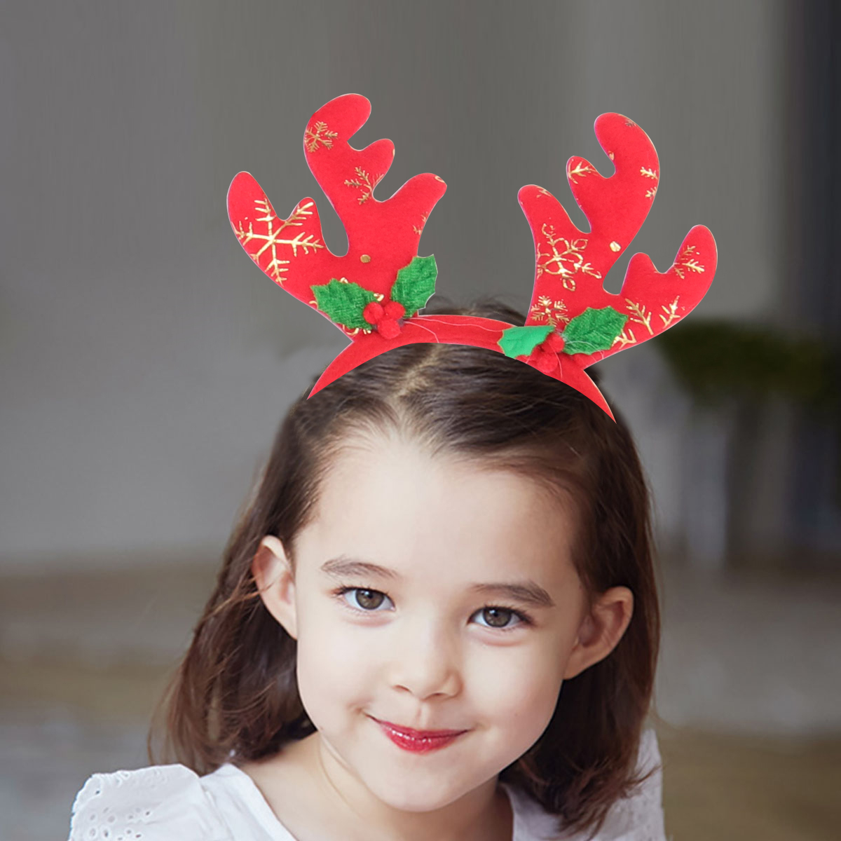 Reindeer Antler Headband: 6pcs Santa Hat Headband Elk Deer Horn Hair Band Forest Hair Christmas Hair Accessories
