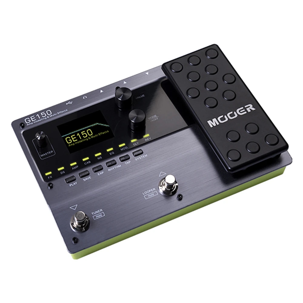 MOOER GE150 Digital Tube AMP Modelling Guitar Multi-Effects Pedal Processor 55 AMP Models 9 Effect Types Loop Recording (80S)
