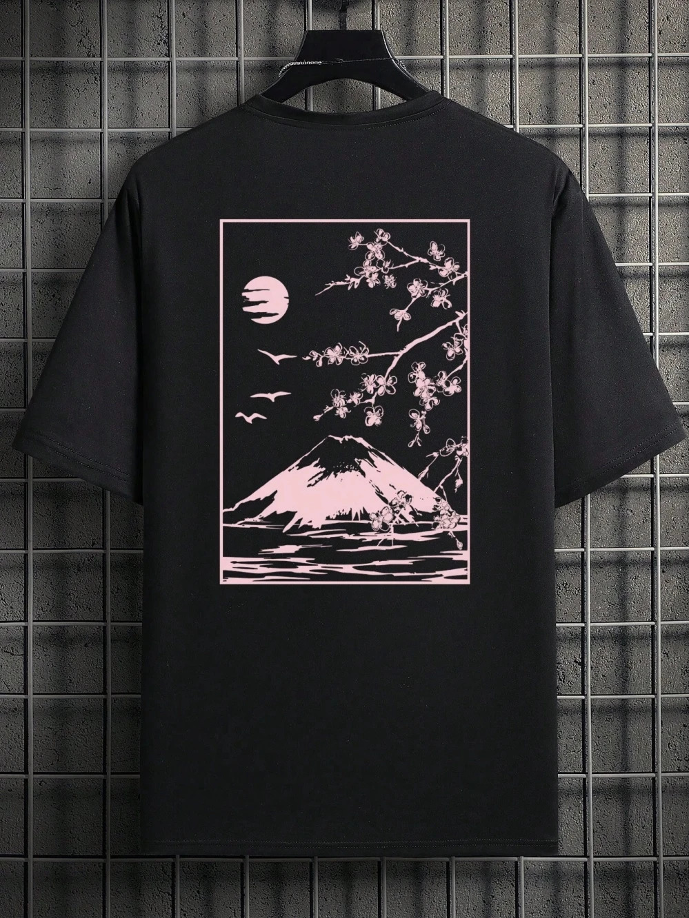Tokyo Sakura Mount Fuji Business Card T Shirt Men Fashion Tee Clothing Cotton Summer Casual Tops Hip Hop Loose TShirt 240513