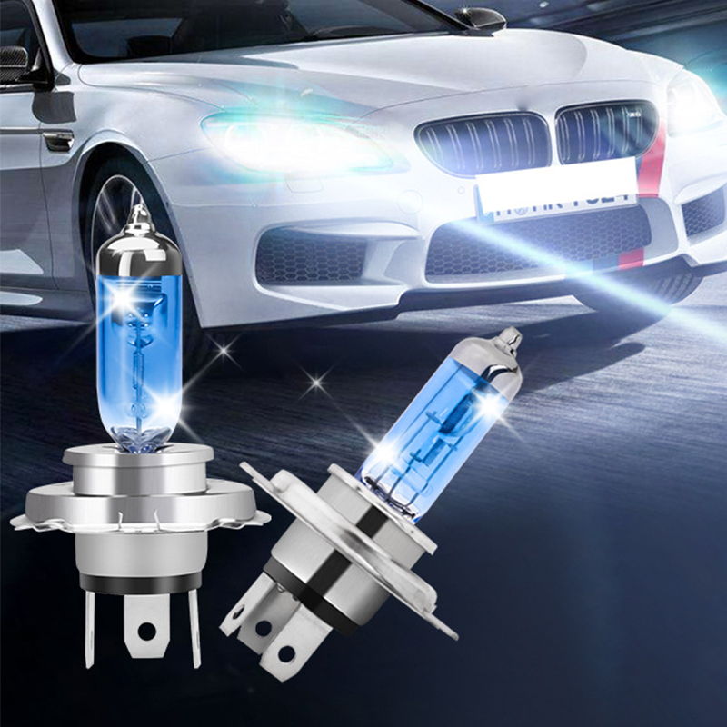 1/2pcs H4 100W 12V Super Bright White Fog Lights Halogen Bulb High Power Car Headlights Lamp Car Light Source Parking