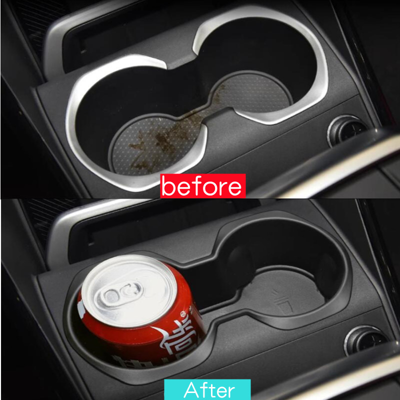 For BMW X1 U11 2023-2024 TPE Black Car Center Console Water Cup Holder Storage Box Organizer Trim Auto Interior Accessories