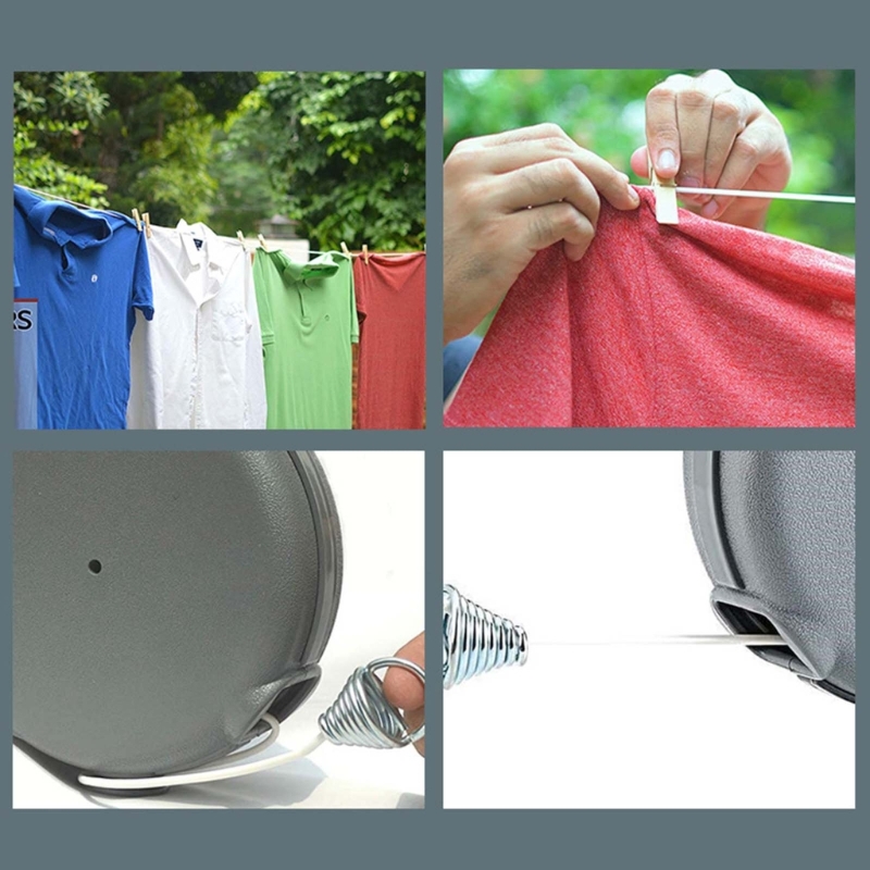Retractable Clothesline Heavy Duty Adjustable Rope Shower Clothes Line for Indoo
