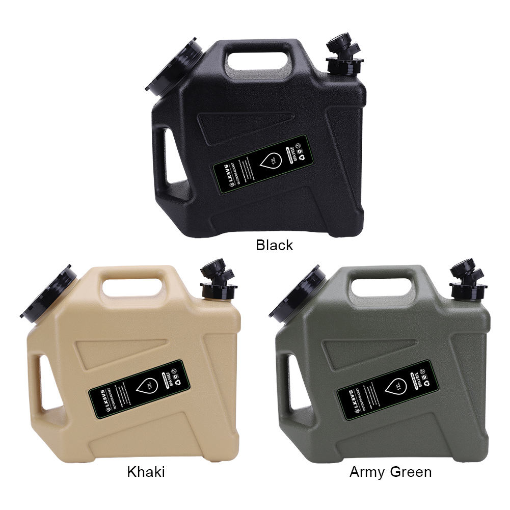 12L Water Storage Jug with Spigot Drinking Water Bucket Large Capacity Water Dispenser Carrier for Vehicle Car Outdoor Camping