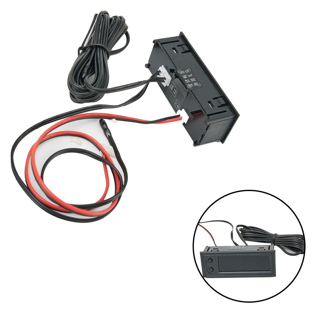 3in1 Vehicle Thermometer Clock LED Digital Voltmeter Panel Meter Red/Blue/Green 12V Car Electromobile Motorcycle