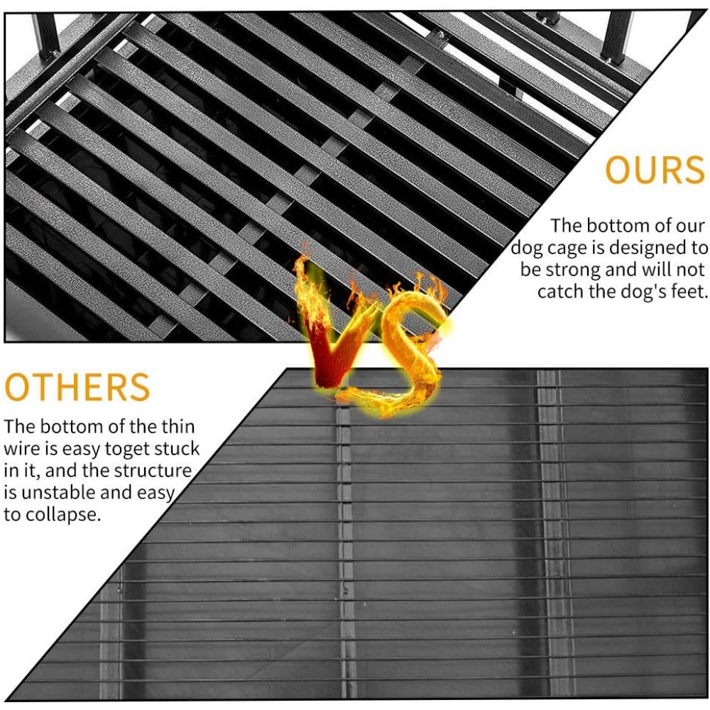 Easy to Install Cages |-f-| Houses and Fencing Dog Fence Pet Playpen With Four Wheels 42 Inch Puppy Black Corral House Enclosure