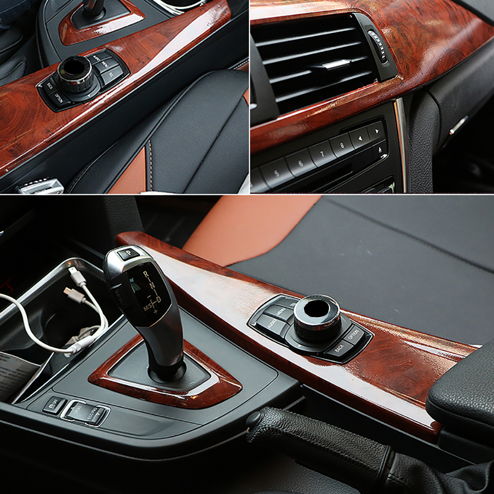 50*200cm Wood Textured Grain Vinyl Wrap Decals Adhesive Glossy Wood Grain PVC Vinyl Film Car Interior Stickers Auto Accessories