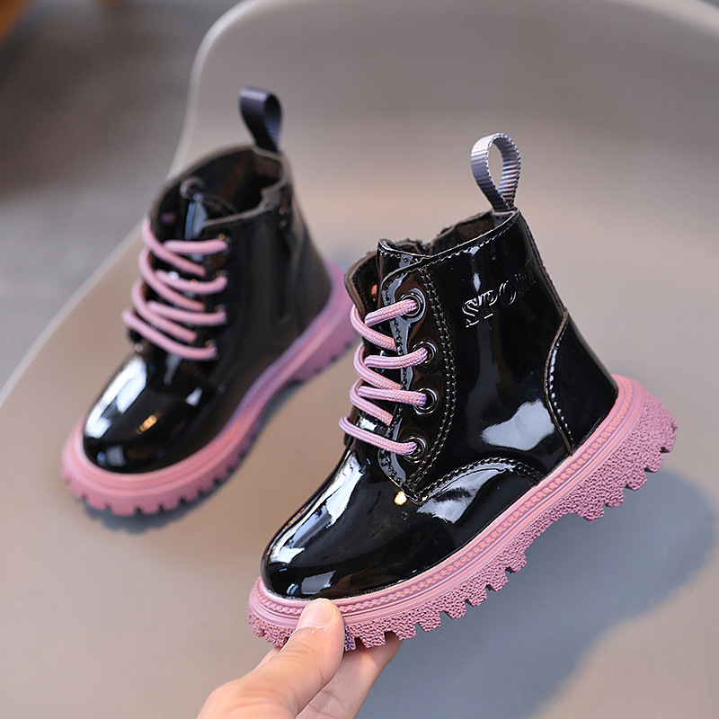 High Quality Children Platform Boots Colorful Shoelace Comfortable Toddler Girl Boots Spring Autumn Kids Shoes for Boy F10064