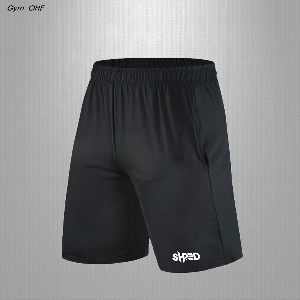 Men's Running Shorts Black Sports Shorts Summer Breathable Quick Drying Capris With Pockets Casual Loose Shorts