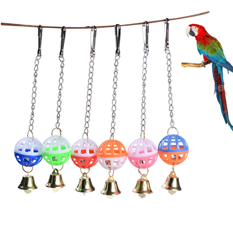 Cute Parrot Toys Pet Bird Parakeet Climb Bite Chew With Hanging Swing Bell Ball Supplies Dropshipping