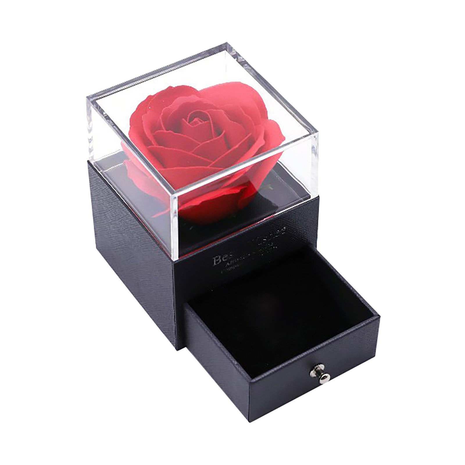 Rose double-layer drawer jewelry box organizer Valentine's Day Everlasting Flower Gift Box necklace jewelry boxes and packaging