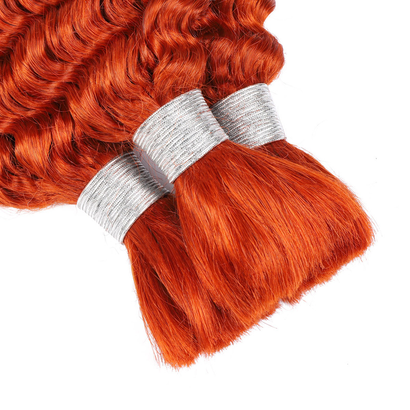 Brazilian Human Hair Bulks Deep Wave 350# Color Peruvian Indian Hair Extensions 10-30 Inch Curly