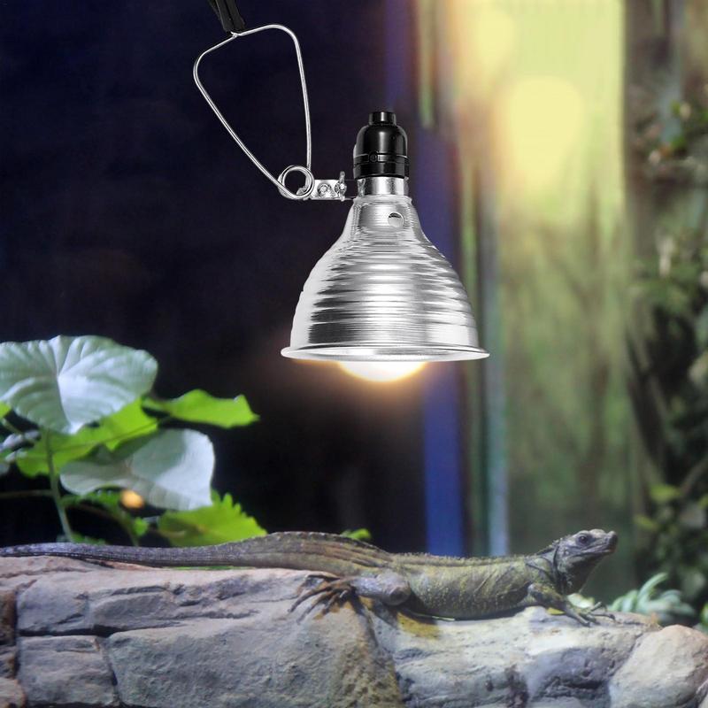 Reptile Lamp Set Lighting 300W Reptile Heating Lamp Stand Pet Light Bulb Holder Lampshade Emitter Lamp With Aluminum Reflector