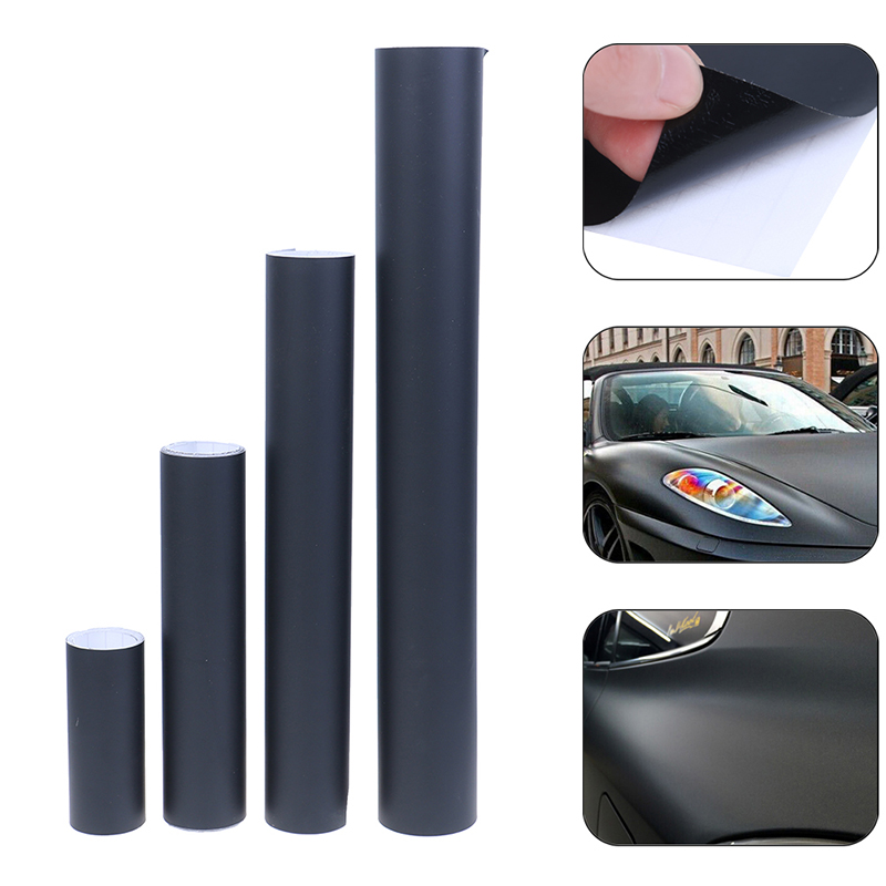 Matte Black Car Wrap Car Motorcycle Scooter DIY Styling Adhesive Film Sheet With Air Bubble Stickers Vinyl