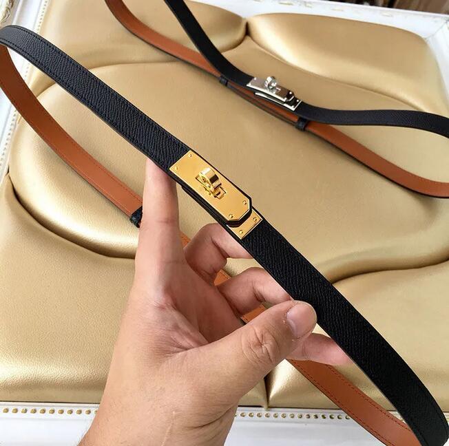 Designer leather Belt Women Belt Adjustable buckle thin belt 1.8cm with suit jacket skirt dress shirt Belt Fashion Narrow cowhide belt