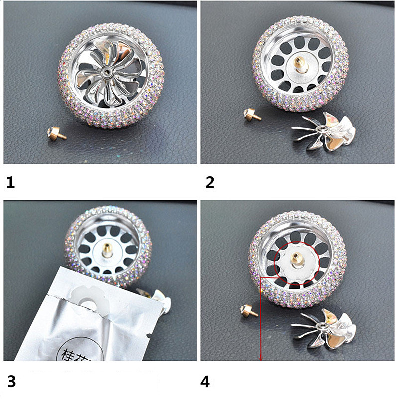 1Pcs Car Air Freshener Diamond Crystal Air Force Auto Air Vent Perfume Clip Outlet Conditioning Diffuser Bling Car Accessories