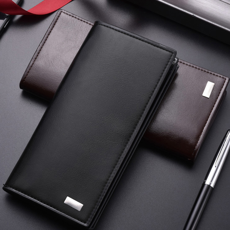 Men's PU Leather Long Wallet Practical Slim Money Clip Soft Leather Card And Driver License Holder Pocket 2023 New