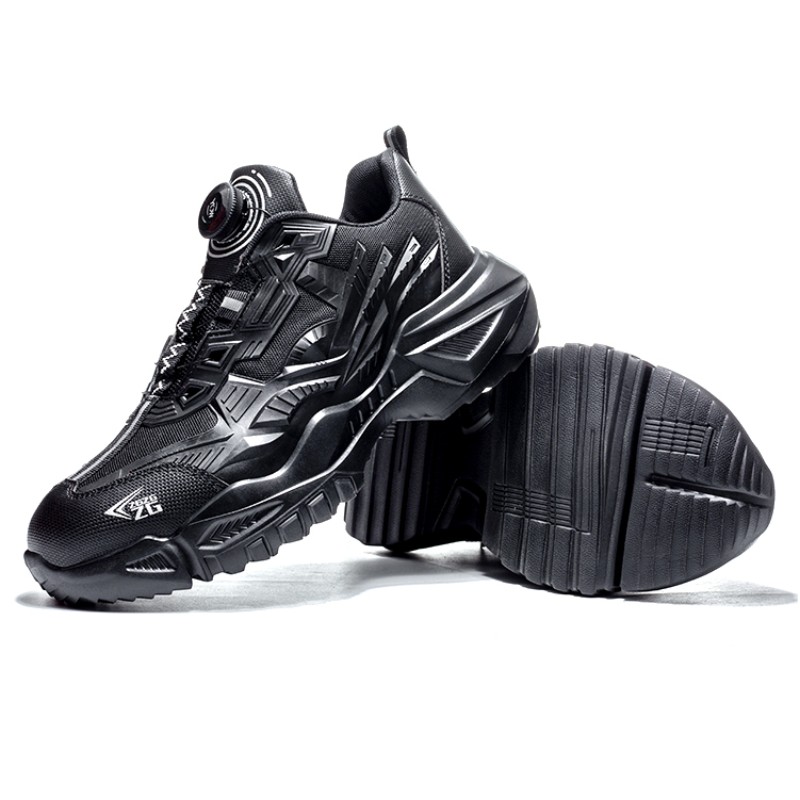 TOP quality Rotary Buckle Security Boots for Men Work Sneakers Breathable Steel Toe Safety Shoes Puncture-Proof Men Botas