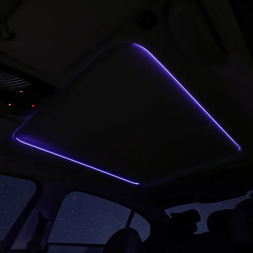 2Pcs 110cm Sunroof LED Strip Symphony Ambient Light RGB Universal Car Roof Interior Skylight Acrylic Fiber Optic Lamp For Bmw