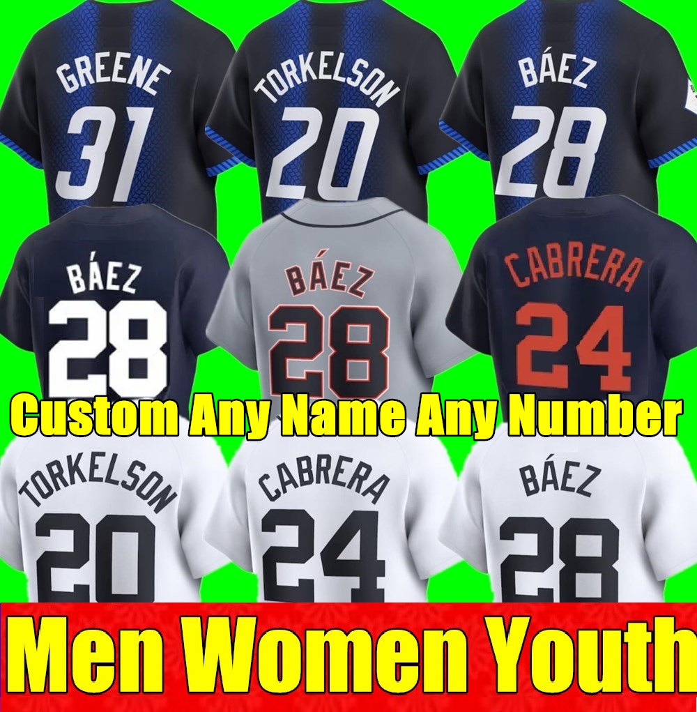 Custom S-4XL 2024 City Connect Miguel Cabrera Baseball Jersey Tarik Skubal Javier Baez Tigers Kirk Gibson Riley Greene Spencer Torkelson Detroit Andy Men Women Youth