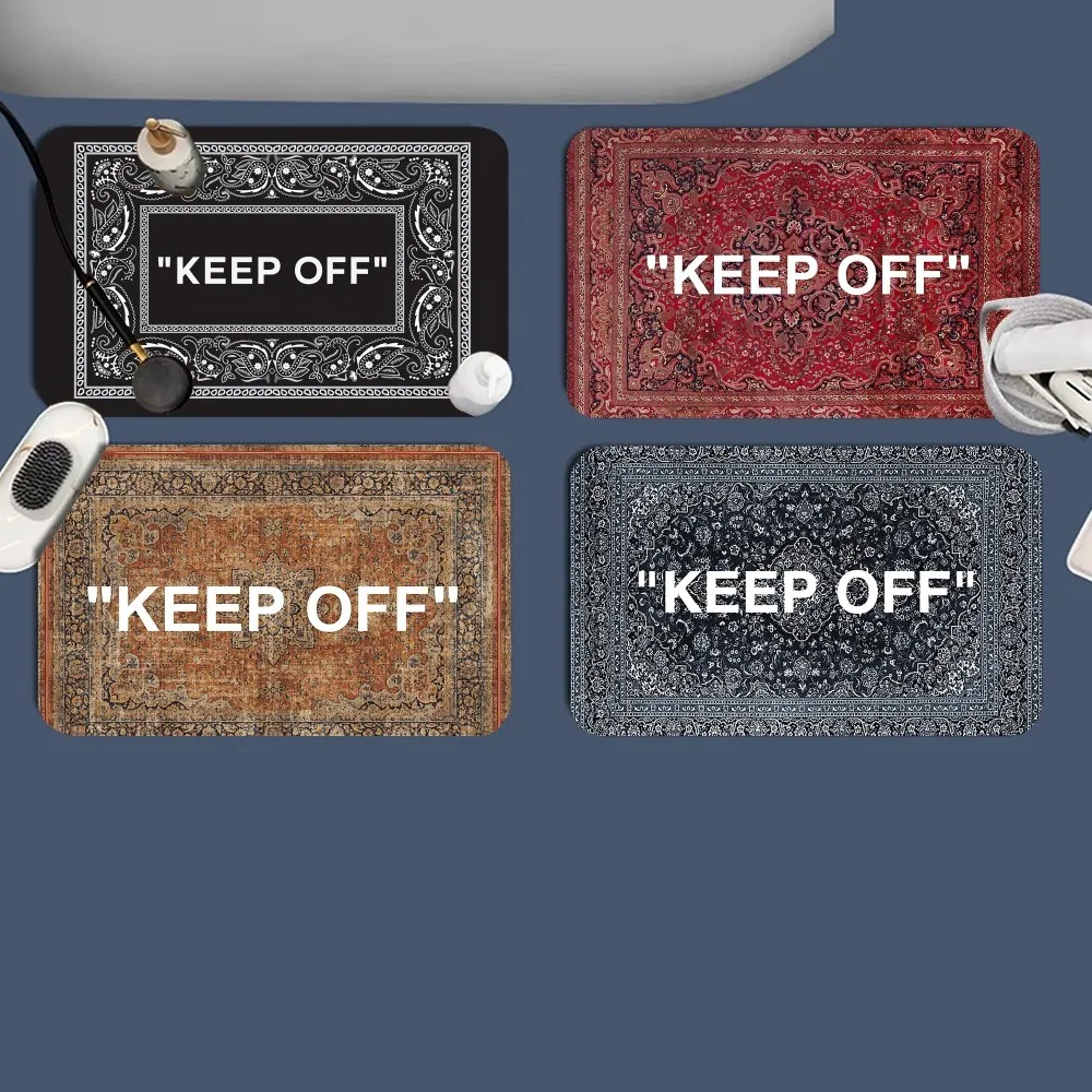 KEEP OFF Floor Mat Anti-Slip Kitchen Bedroom Handmade Tufted Rug Carpet Living Room Entrance Rug