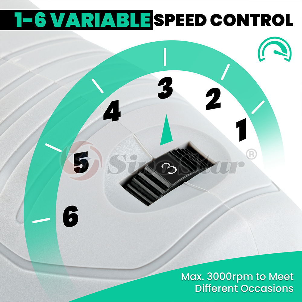 Car Buffer Polisher Machine For Detailing 6 Variable Speeds 1200W 3000RPM RO Polisher with D-Handle&Side Handle 6 Inch Plate