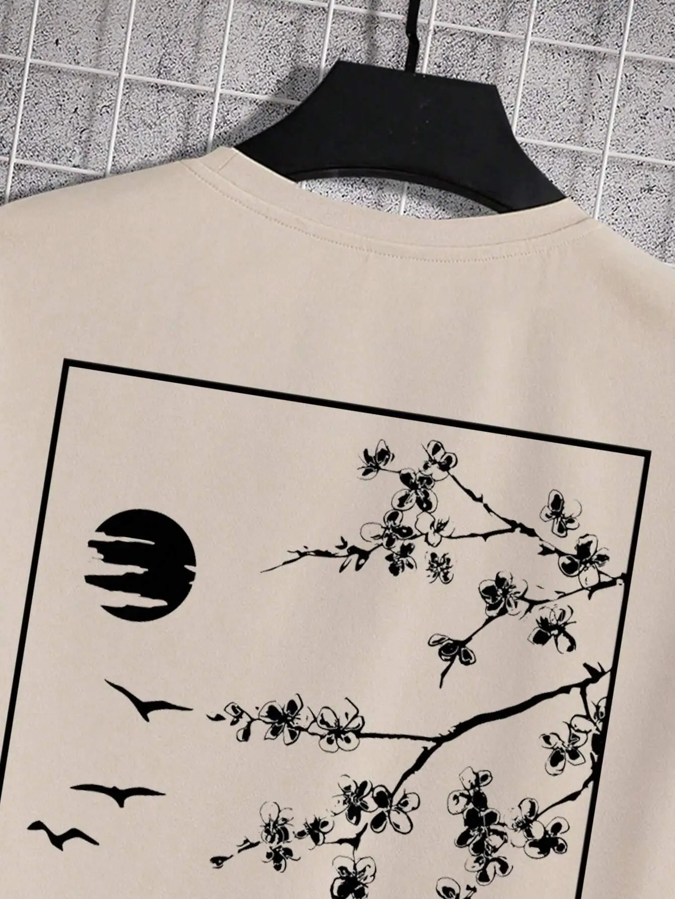 Tokyo Sakura Mount Fuji Business Card T Shirt Men Fashion Tee Clothing Cotton Summer Casual Tops Hip Hop Loose TShirt 240513