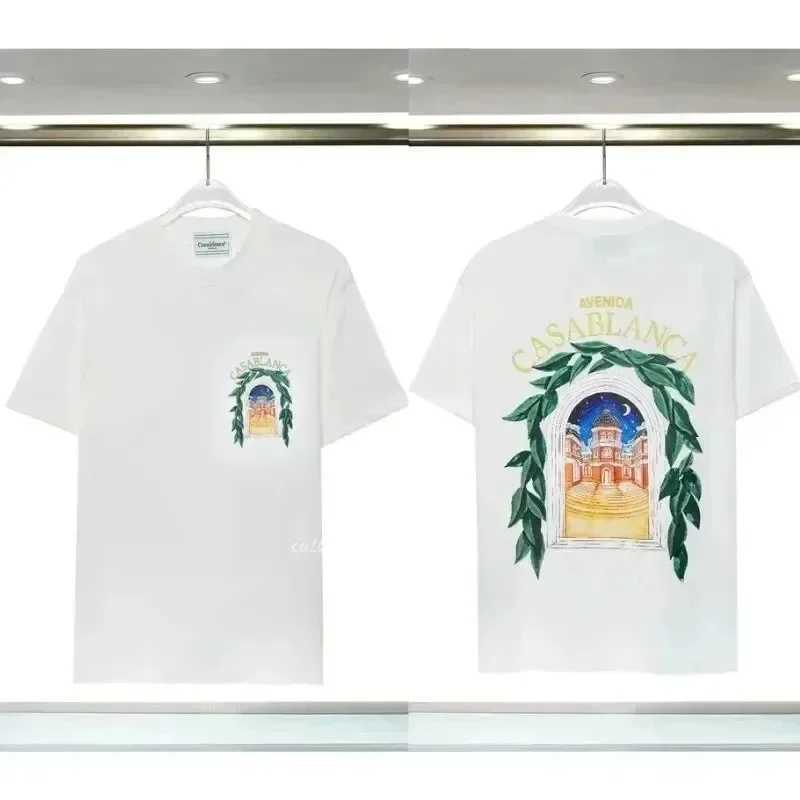 Men's T-Shirts Summer cotton T-shirt Moroccan Wonderland printed mens T-shirt Summer women short-slved top casual T240522