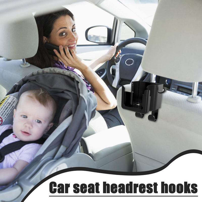 3 in 1 Car Headrest Cup Holder Hanging Mount Organizer Phone Holder Auto Back Seat Handbag Storage Hook Hanger Car Accessories