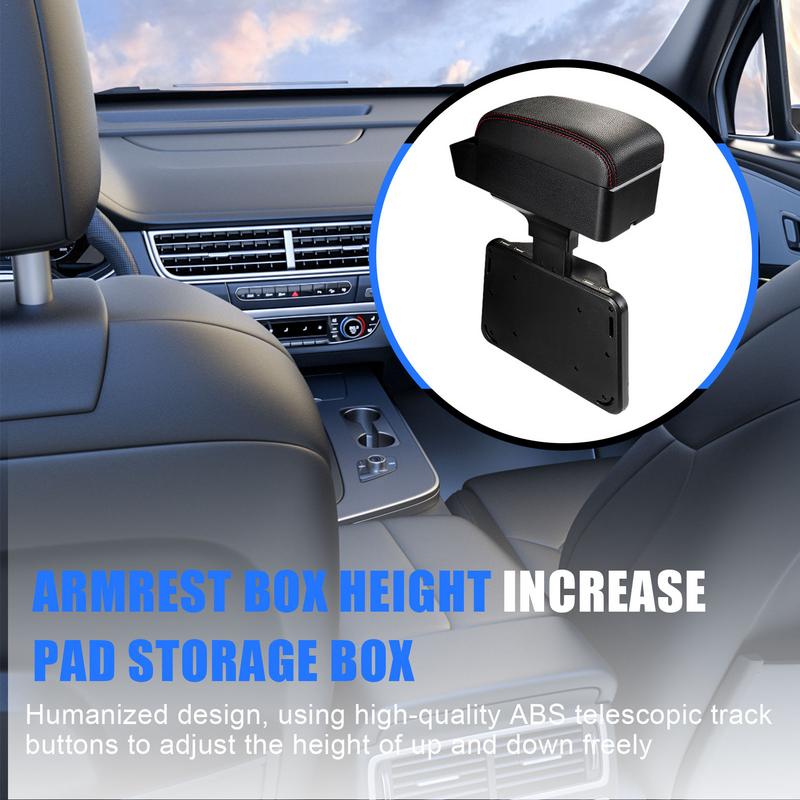 Car Armrest Storage Box Center Console Car Armrest Seat Box Adjustable Auto Console Side Storage Box For Cars Trucks Most