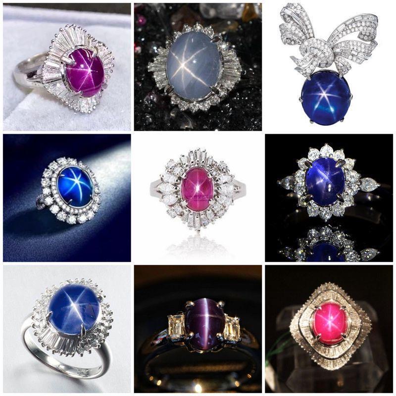 Natural Star Sapphire Ruby VVS Loose Gemstones for Making Diy Wedding Jewelry Gem