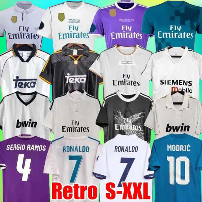 Retro Vintage soccer jersey mADRIds football shirt long sleeve GUTI Sergio Ramos SEEDORF CARLOS 99 00 04 05 06 07 12 13 14 15 16 17 18 RONALDO ZIDANE RAUL finals KAKA