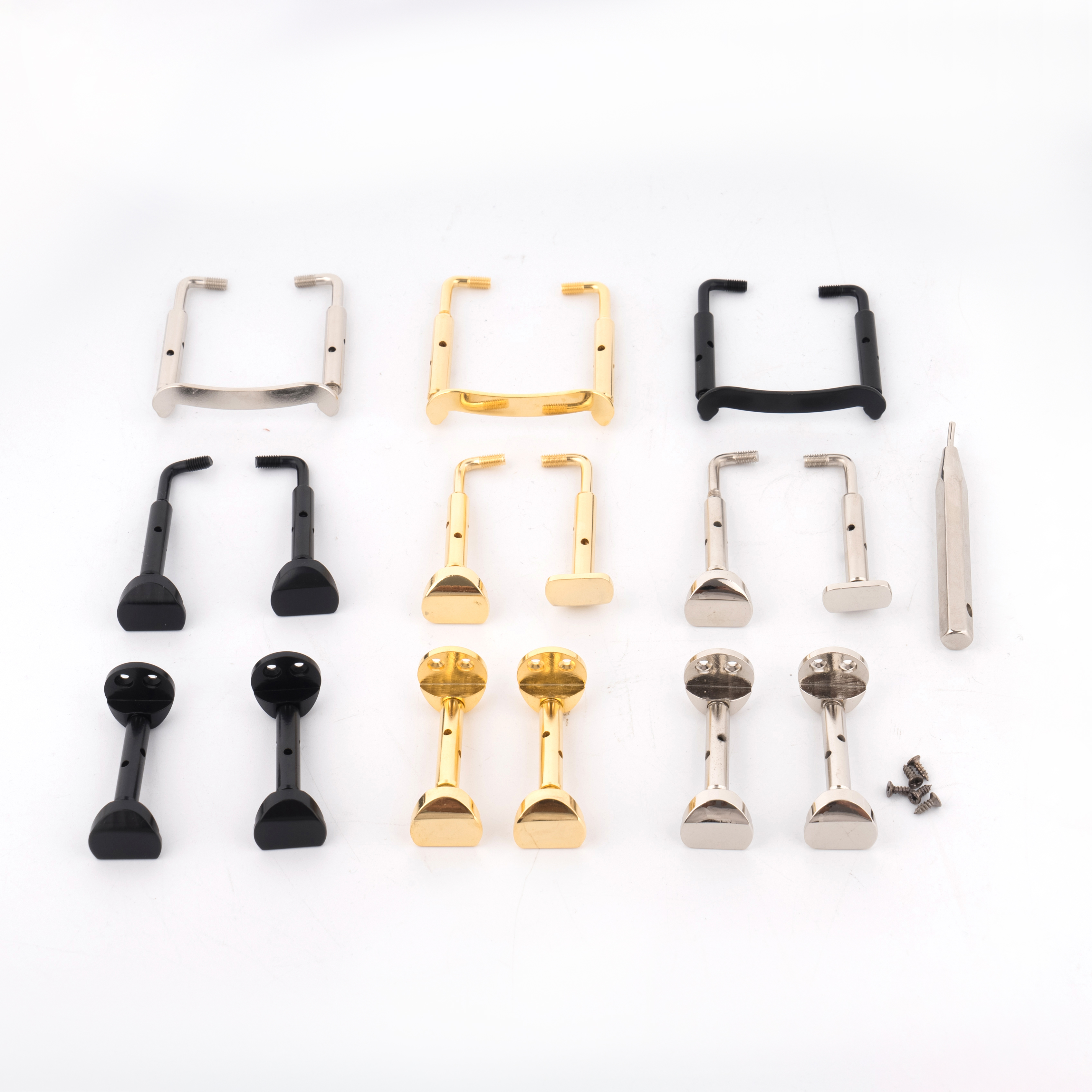 High quality 20 sets Alloy Violin viola Chin rest Clamps Screws 4/4 3/4 1/2 1/4 size violin parts accessories