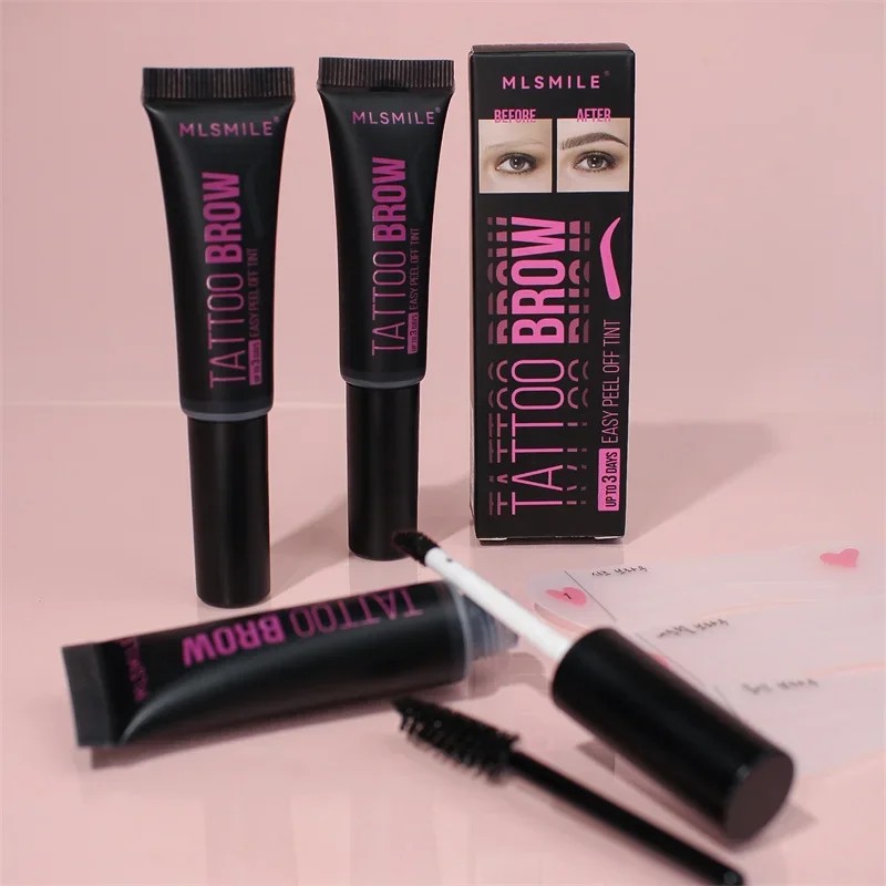 Waterproof Peel Eyebrow Cream Cosmetic Lasting Sweat-proof Semi-Permanent Tattoo Brown Tint Tearing Dye Eyebrow Enhancers Gel