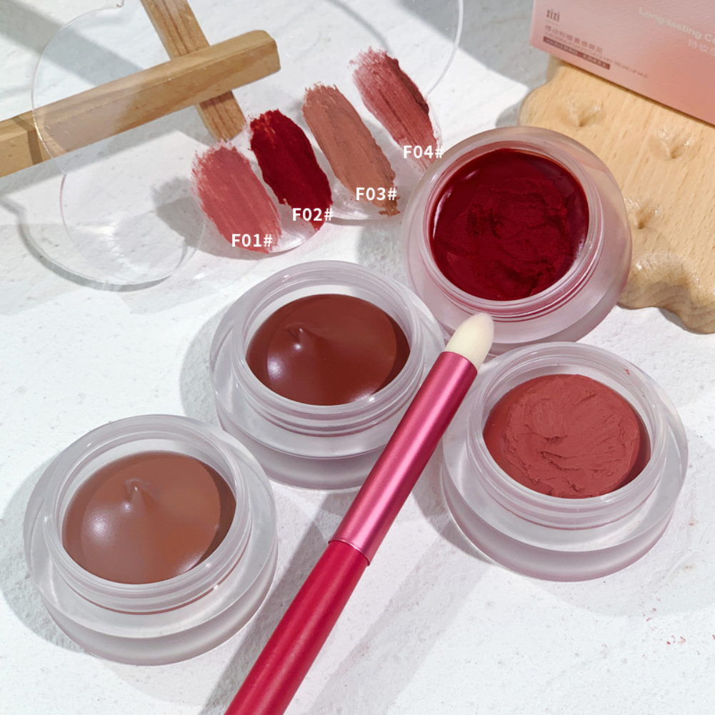 Xixi Canned Lip Mud Balm Lip Glaze Matte Lipstick Velvet Mousse Solid Lip Gloss Face Blush Tint Lip Cheek Makeup Cosmetics New