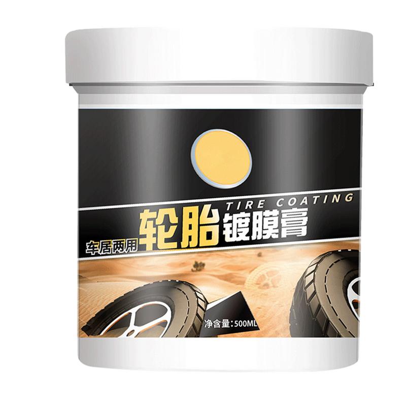 Tire Coating Wax Shine Auto Tire Crystal Gloss Paste Black Wax Tire Care Retreading Wax For Trucks SUVs RVs Sedans And Mini Cars
