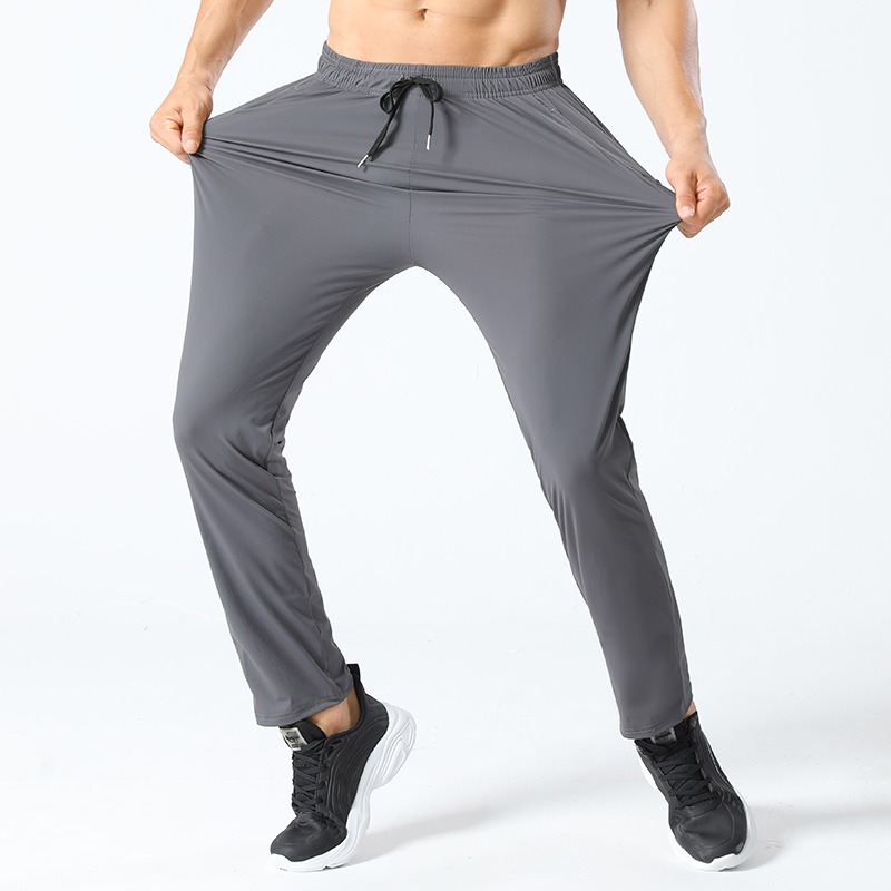 Elastic outdoor sports pants, men's summer ultra-thin cool feeling ice silk quick drying pants, men's casual pants