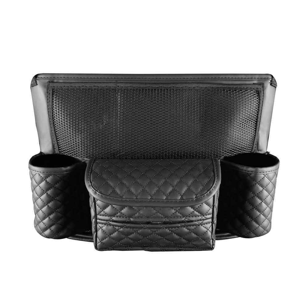Car Seat Middle Hanger Leather Storage Bag Luxury Auto Handbag Holder Between Seats Tissue Water Cup Pockets Stowing Tidying