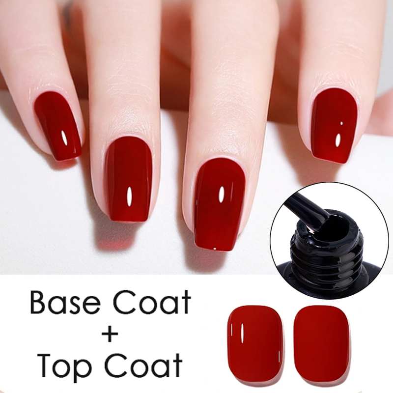 Nail Base Top Coat No Wipe for Gel Nail Polish Ultra Shiny Top Semi Permanent Soak Off UV LED Nail Art Tool Manicure Tools 7.5ml