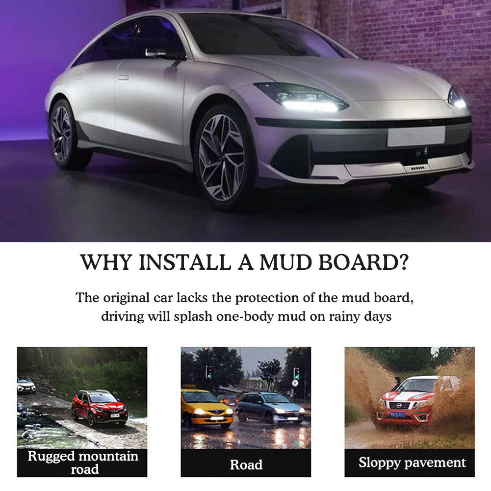 4Pcs Front Rear Splash Guard Mudguard Mud Flap Guards For Hyundai IONIQ 6 2023 2024 Fender Auto Styline Car Accessories