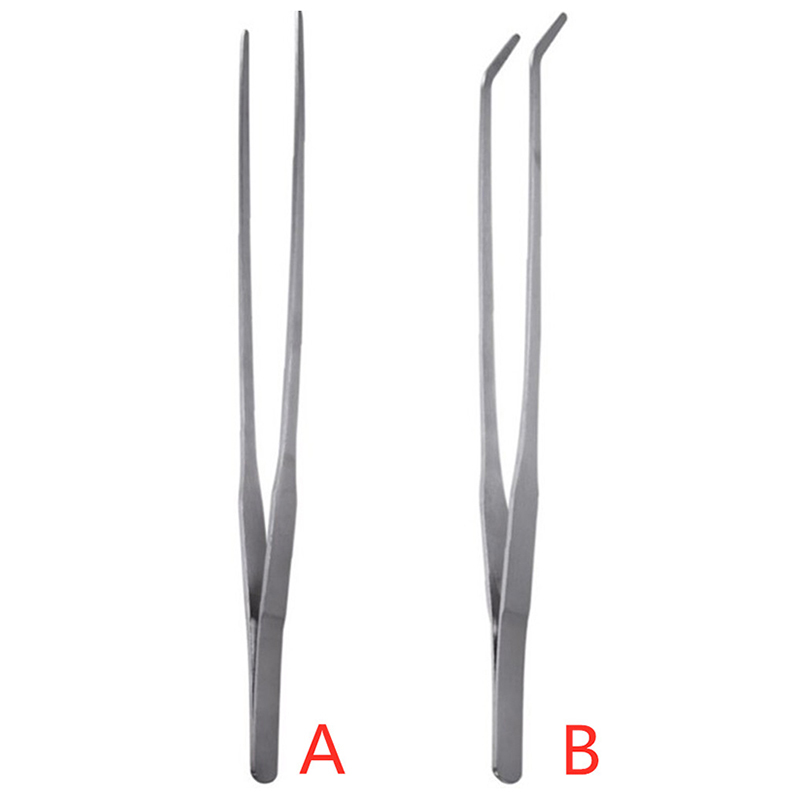 1~8PCS 38/48cm Aquarium Live Straight Curve Plant Tweezers Tongs Shrimp Reef Tank Crooked Tweezer