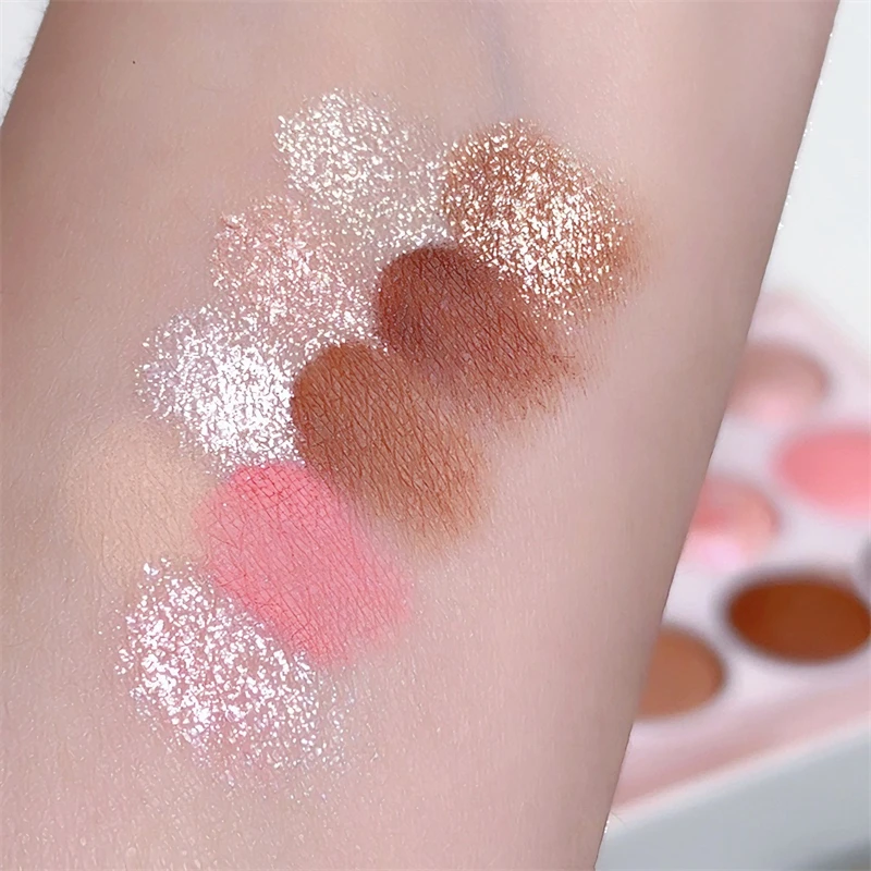 9Colors Eye Shadow Palette Pink Purple Earth Tone Pigments Tinted Powder Face Highlighters Pearly Glitter Matte Eyeshadow Pallet