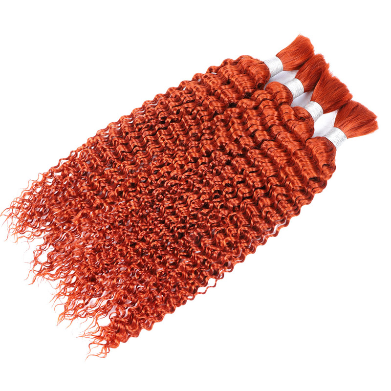 Brazilian Human Hair Bulks Deep Wave 350# Color Peruvian Indian Hair Extensions 10-30 Inch Curly
