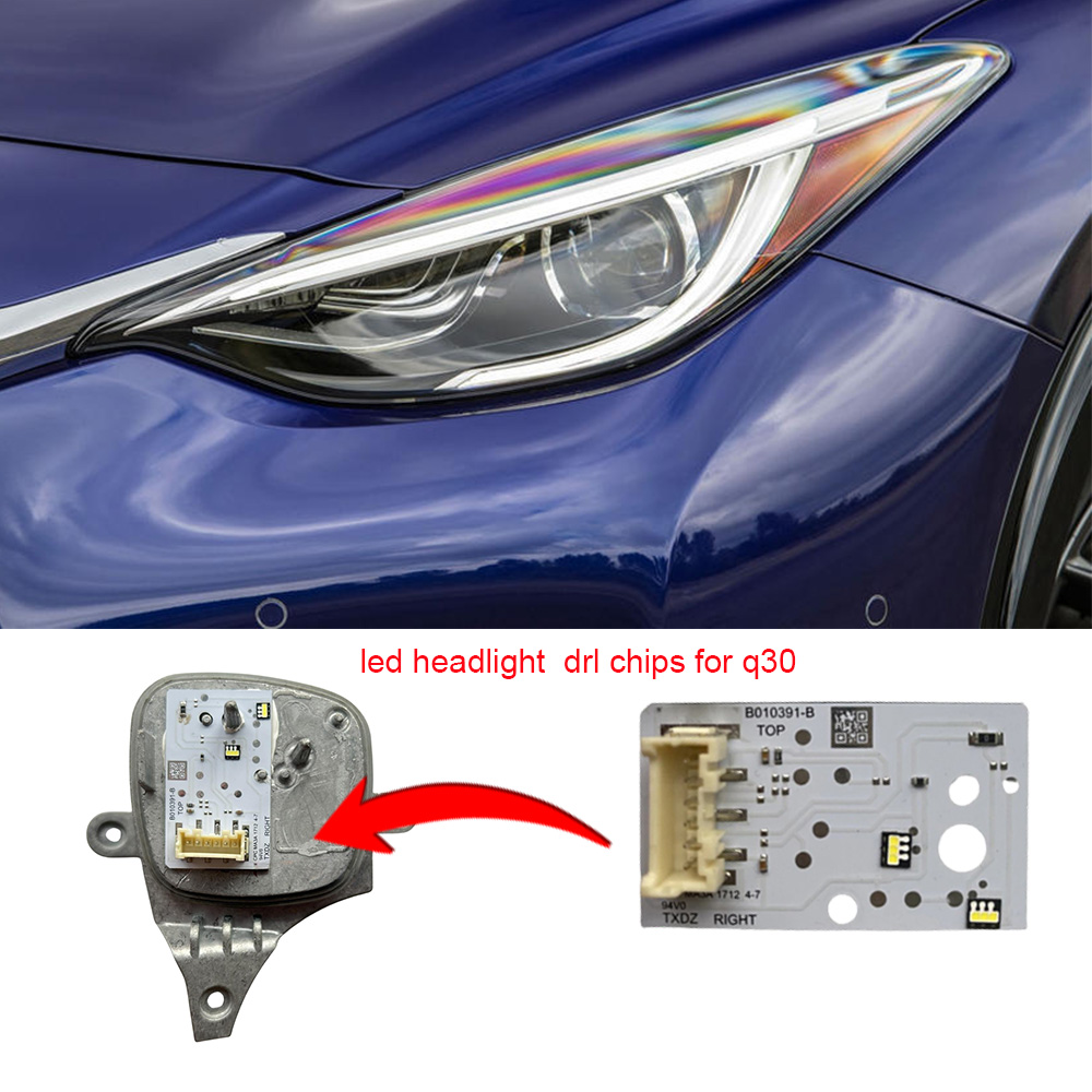 Daytime Running Light Chips For 2016-2019 Infiniti QX30 Halogen Headlight Q30 LED Frontlight B010390-B B010391-B L&R White DRL