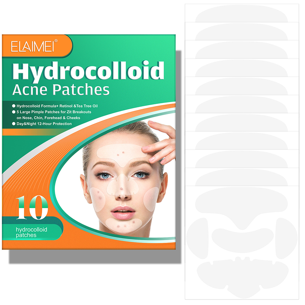 10pcs Hydrocolloid Acne Face Mask Acne Removal Hydrocolloid Surface Area Patches Protect Skin for Nose Chin Forehead for Cheek