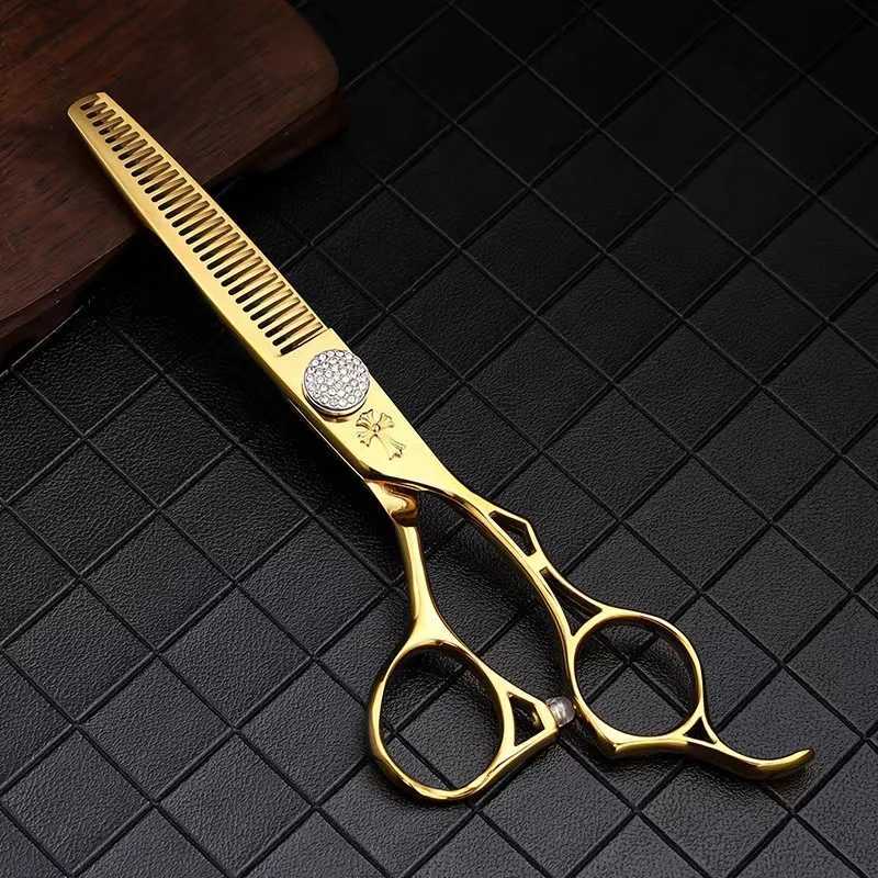 Salon 6.0 Professional Hair Scissors Hairdressing Scissor Cutting Thinning Barber Shears Set R250527
