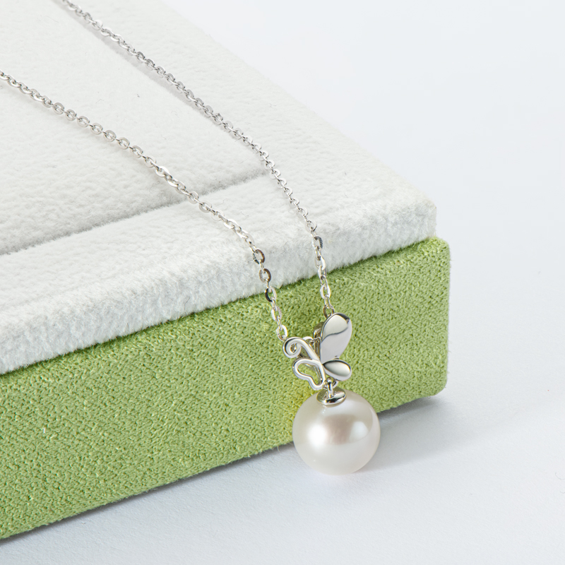 AINUOSHI 925 Silver Original Certified Chain For Women 8-8.5mm Freshwater Pearls Pendant Necklace Birthday Party Jewelry Gift